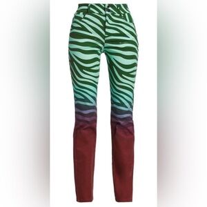 NWT BruceGlen Women's Printed Flare Jeans - Hunter Zebra Sz 14 Unique ombre